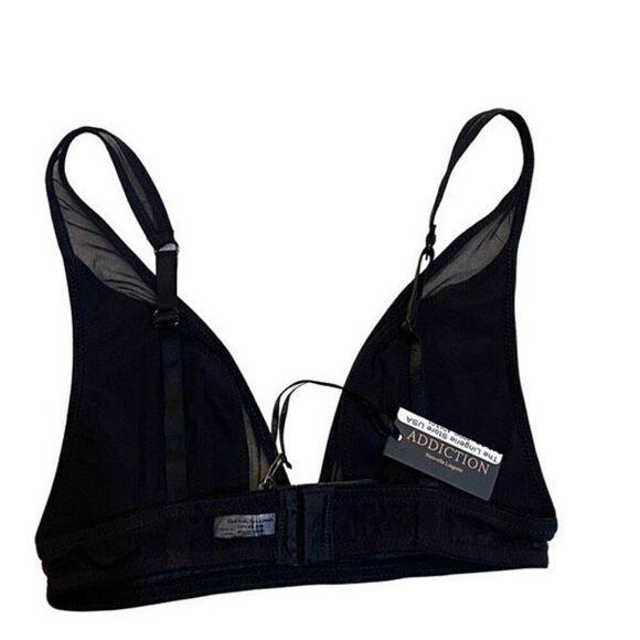 Addiction Black Mesh Triangular Bra NWT AD13-01 Size XS - Picture 2 of 3